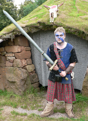 Barbarian with Kilt and Massive Sword